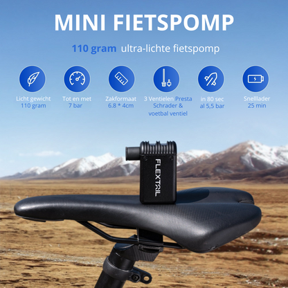 KLEINE FIETSPOMP - Ultra-Mini 7 bar oplaadbare fietspomp