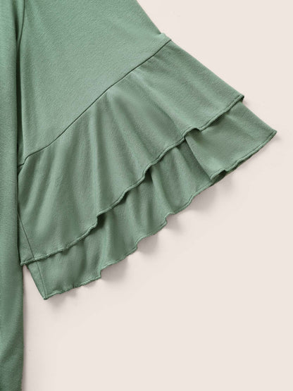 Supersoft Essentials Ruffle Layered Sleeve Pleated T-shirt