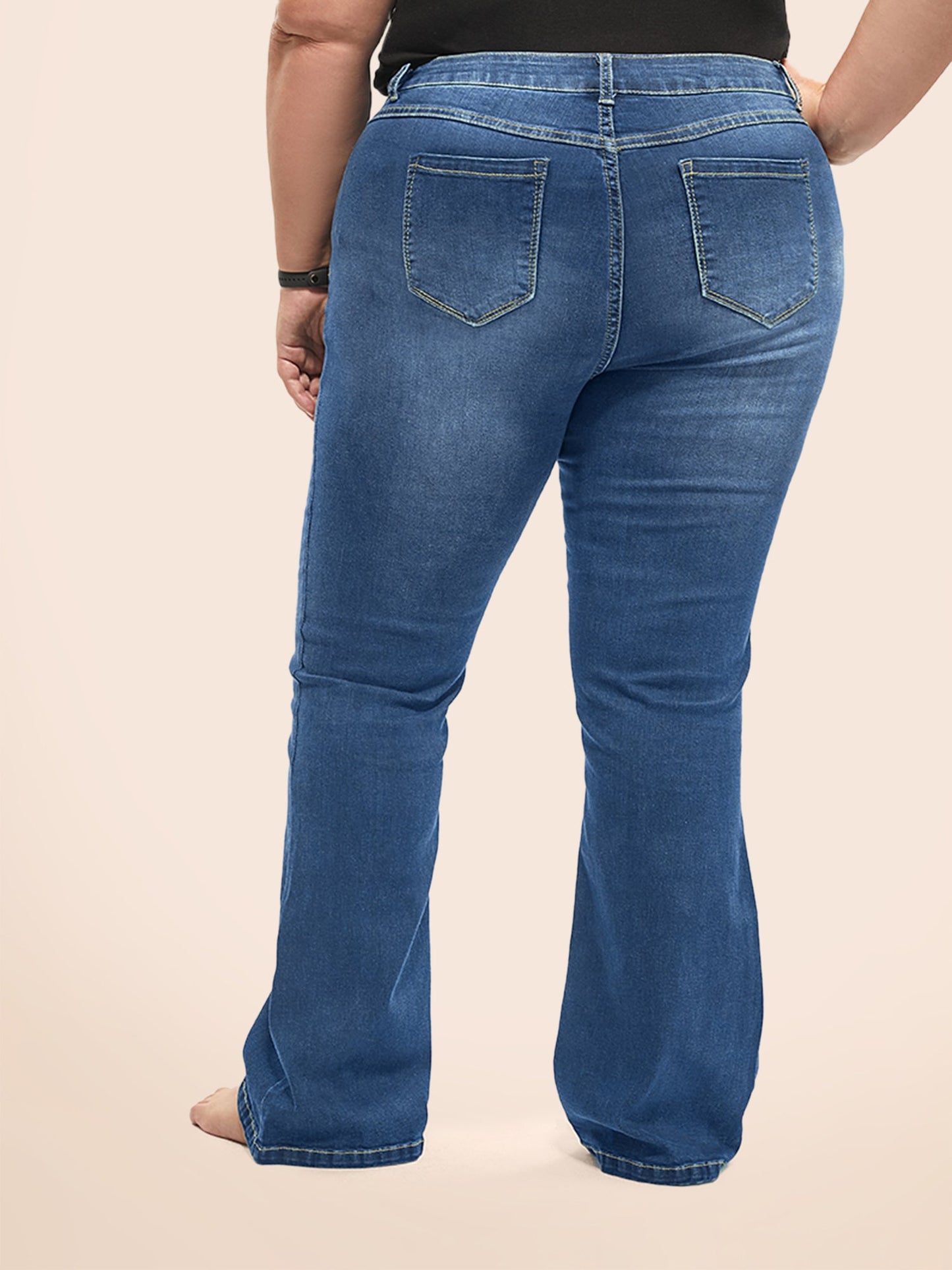 Bootcut Very Stretchy Mid Rise Medium Wash Sculpt Waist Jeans