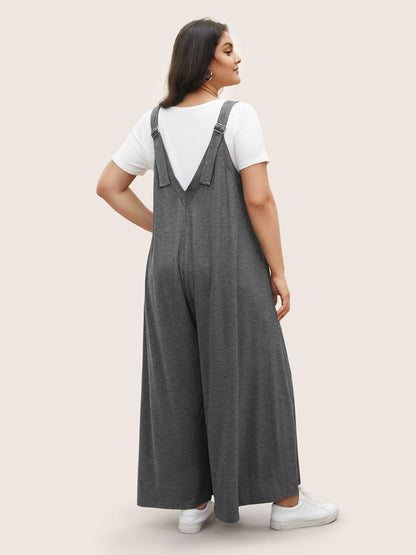 Supersoft Essentials Solid Pocket Adjustable Straps Jumpsuit