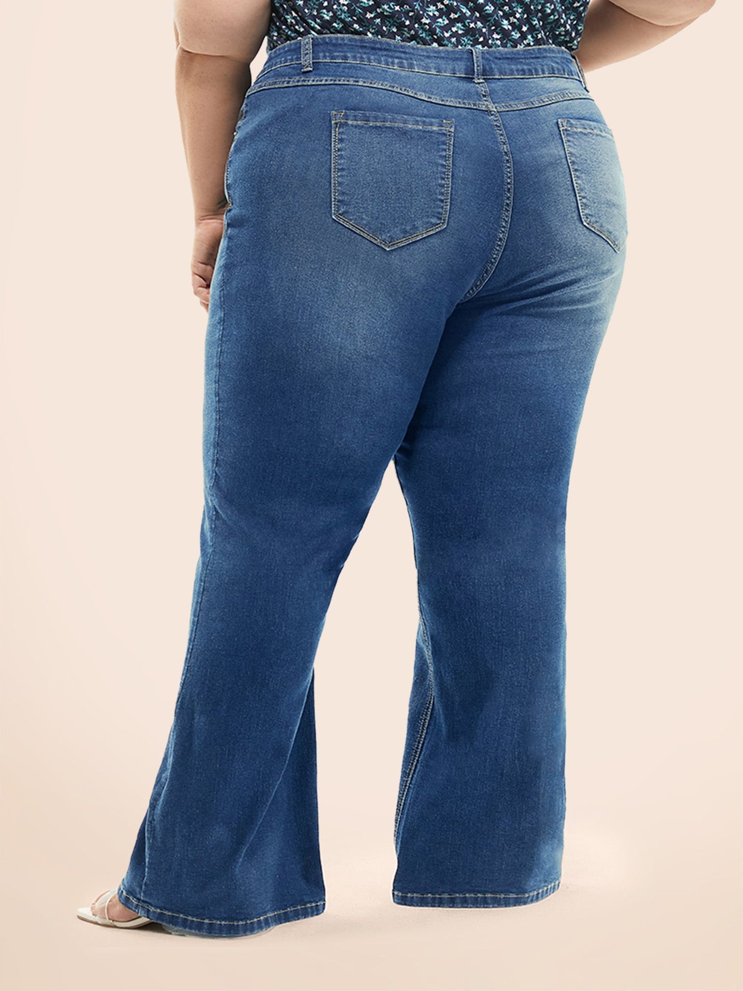 Bootcut Very Stretchy Mid Rise Medium Wash Sculpt Waist Jeans