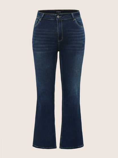 Bootcut Very Stretchy Mid Rise Medium Wash Sculpt Waist Jeans