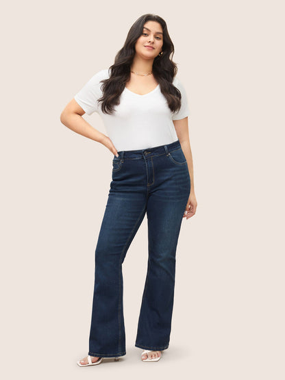 Bootcut Very Stretchy Mid Rise Medium Wash Sculpt Waist Jeans