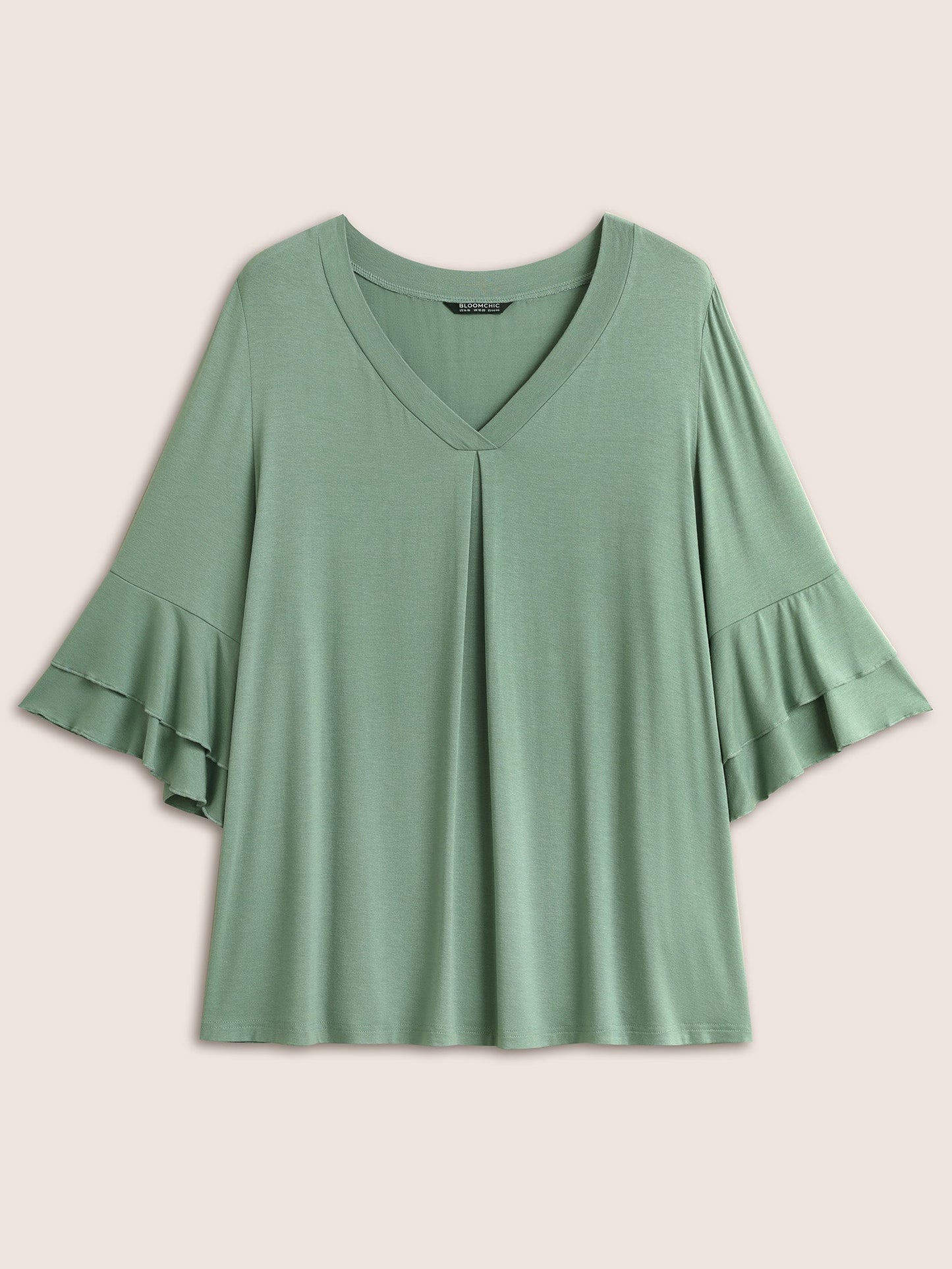 Supersoft Essentials Ruffle Layered Sleeve Pleated T-shirt